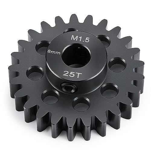 Mod 1.5 8mm Motor Gears 25T Steel Pinion Gear for 1:5 X Maxx 6S/8S | XRT 1/6 8S Monster 4WD 1/10 E-REVO Truck Upgrades - size: 25T