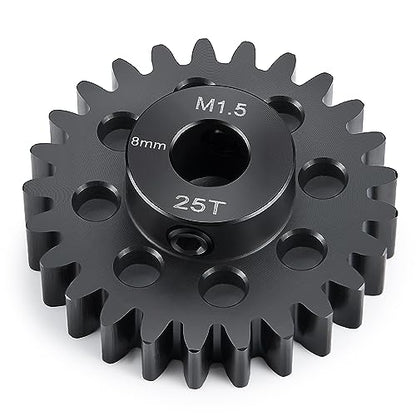 Mod 1.5 8mm Motor Gears 25T Steel Pinion Gear for 1:5 X Maxx 6S/8S | XRT 1/6 8S Monster 4WD 1/10 E-REVO Truck Upgrades - size: 25T