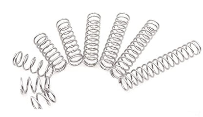 Compression Springs Assortment Kit, 15 Different Sizes 225pcs Mini Stainless Steel Springs for Repairs, 0.39" to 1.18" Length, 0.16" to 0.23" OD, 10mm - 30mm Length, 4-6mm OD