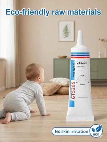 Fabric Glue, Permanent Super-Strength Repair Adhesive: Waterproof, high-Strength, Transparent, Suitable for Repairing Clothing, Denim, Leather, Polyester, Various Fabrics, and applying Patches（2oz）