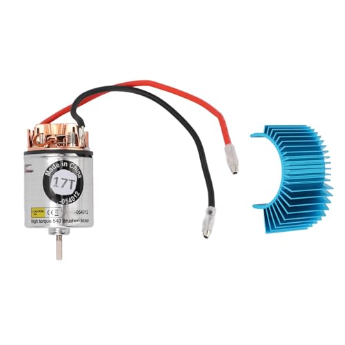 Bewinner 540 RC Brushed Motor High Torsion Replacement for 1/10 RC Car Stainless Steel and Copper 1 Unit (17T) - size: 17T