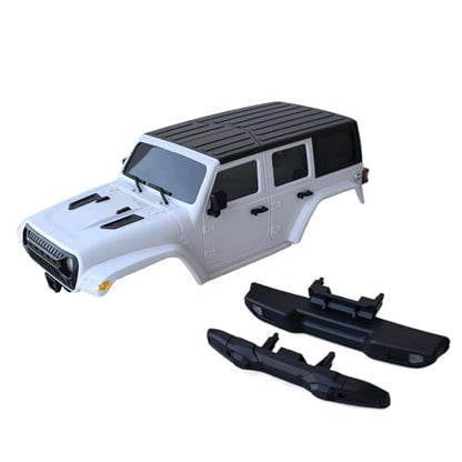 6.10 inches (155mm) Wheelbase Shell Hardtop Body Replacement Part for TRX4M Bronco Defender AX8560 1/18 RC Crawler Chassis (White) - color: White