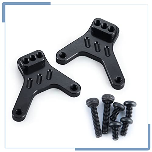 2PCS RC Aluminum Alloy Rear Shock Mount Shock Tower, Black | For Kyosho Mini Z 4x4 1/18 Scale Jimny 1/24 Scale Wrangler - color: Black