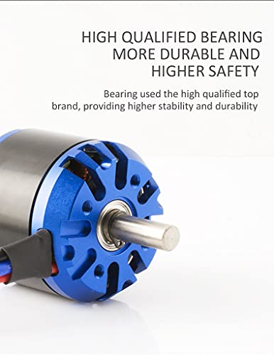 Hobbyhh RC Brushless Motor,5055-400KV 1420W High Efficiency Motor with 4.0mm Banana Plug for RC Aircraft Plane Upgrade Parts - size: 5055-400KV