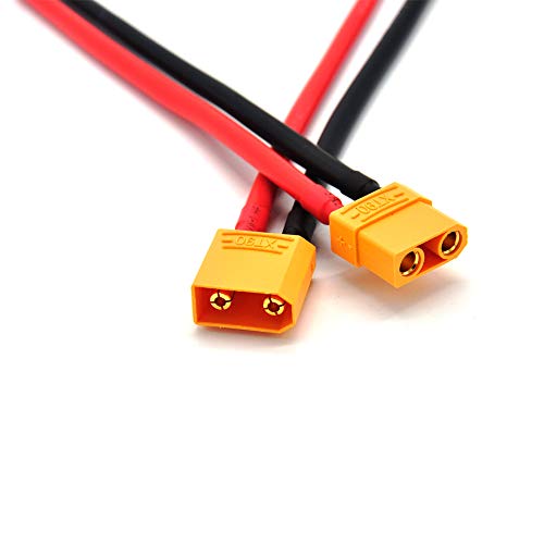 2 Pair XT90 Plug Male Female Connector with 150mm 10AWG Silicon Wire for RC Lipo Battery FPV Drone(2 Pair) - size: 2 pair XT90 Male Female 15cm