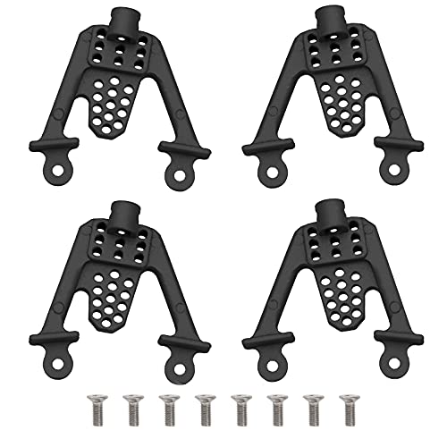 ShareGoo Aluminum Alloy Front Rear Shock Tower Bracket Mount Damper Hoops Compatible with Axial SCX10 1/10 ScaleRC Crawlers Car (Black) - color: Black