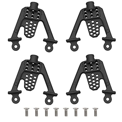 ShareGoo Aluminum Alloy Front Rear Shock Tower Bracket Mount Damper Hoops Compatible with Axial SCX10 1/10 ScaleRC Crawlers Car (Black) - color: Black