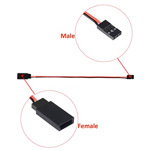 DIANN 30pcs Servo Extension Cable 3-Pin Extension Cord Wire Cable Connectors 3.95" 5.9" 7.9" 11.8" 19.7" 23.6" Servo Remote Control Cables