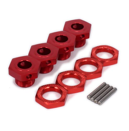 Aluminum RC 17mm Hex Wheel Nuts Adapter for Arrma 6s BLX Infraction Limitless Mojave Typhon hopups Upgrade Parts 8 pcs/Set(Red) - color: Red