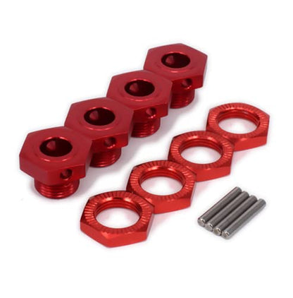 Aluminum RC 17mm Hex Wheel Nuts Adapter for Arrma 6s BLX Infraction Limitless Mojave Typhon hopups Upgrade Parts 8 pcs/Set(Red) - color: Red