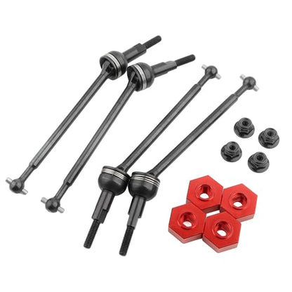 Front & Rear CVD Drive Shaft Axle Set and Wheel Nut Wheel Hub Compatible with 1/12 Scale AM-X12 AM-D12 Trucks RC Cars Truck