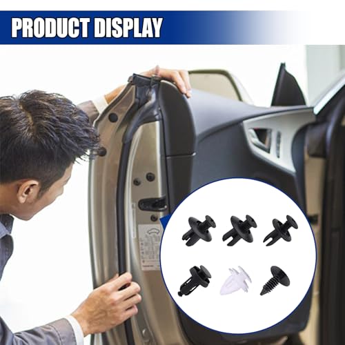 100PCS Car Bumper Retainer Clips (100PCS) | Automotive Body Trim Fixed Clip, Auto Door Panel Push Pin, Universal Vehicle Plastic Rivets Kit with Storage Box - size: 100PCS