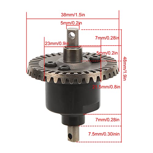 RC Vehicle Differentials, Differential Gear Complete Kit, Wear Resistant Stainless Steel RC Differential Assembly Light Rust Proof High Performance Accurate for Slash 4x4 1/10 RC Car