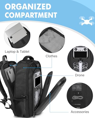 Neo 2 Case, for DJI RC 2, RC-N3 / RC-N2 Controller, Drone Backpack | Fits 15.6'' Laptop, Expandable, 30L Waterproof Drone Backpack, Hard Carrying Case for DJI Fly More Combo, Travel Backpack