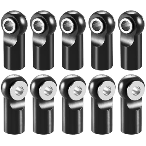 MORLORDY 10Pcs M2.5 Tie Rod End Ball Joint Link Ball Head Holder for RC Car Truck Upgrade Part (Black) - color: Black