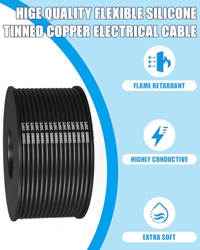 18 Gauge Wire 99FT, 18 AWG Flexible Silicone Cable, Each Wire Spool 16.5FT | Stranded Tinned Copper Cable 6 Colors Hook up Wiring kit for 12V 24V, DIY, Automotive, Battery, 200℃ - size: 18AWG-6C, 16.5FT
