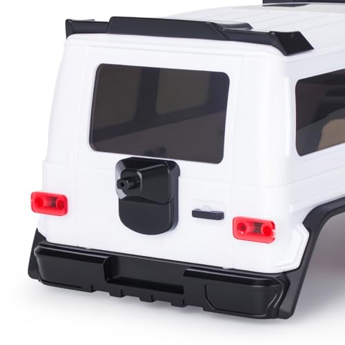 Hard Body Shell for Axial SCX30 1/30 RC Crawler ABS Plastic Body Cover with Light Bucket & Spare Tire Mount Direct Fit Replacement DIY Upgrade (Unpainted White) - color: Unpainted White