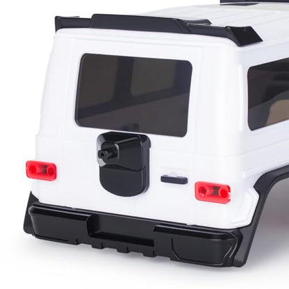 Hard Body Shell for Axial SCX30 1/30 RC Crawler ABS Plastic Body Cover with Light Bucket & Spare Tire Mount Direct Fit Replacement DIY Upgrade (Unpainted White) - color: Unpainted White