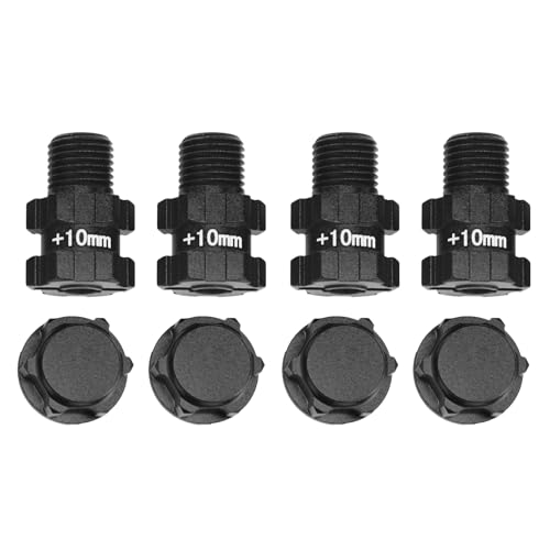 Rc Wheel Hex 10mm Extended Hub Drive 14mm to 17mm for Arrma 1/10 3S Senton/Granite/Vorteks/Infraction/Big Rock/Vendetta (Black) - color: Black