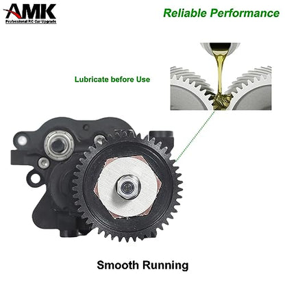 AMK 32P 2-Speed TRX4 Transmission Case Metal Transfer Gearbox for 1/10 RC Crawler TRX6 Upgrades
