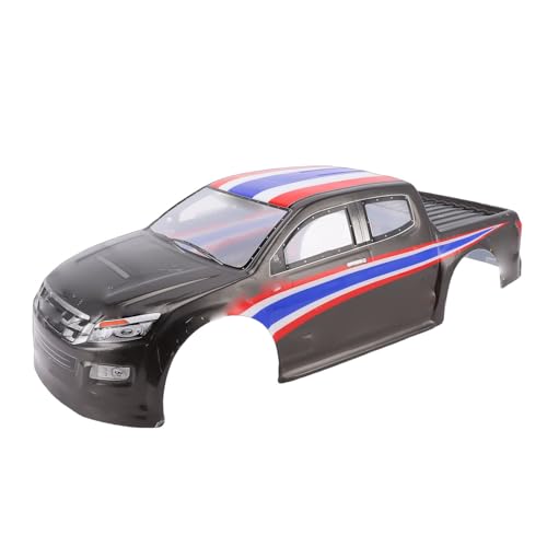 GOWENIC 1/10 Scale Clear Pattern RC Truck Body Shell Fit for 26cm Wheelbase PVC Material for Enhanced Protection of RC Car Components (Black) - color: Black