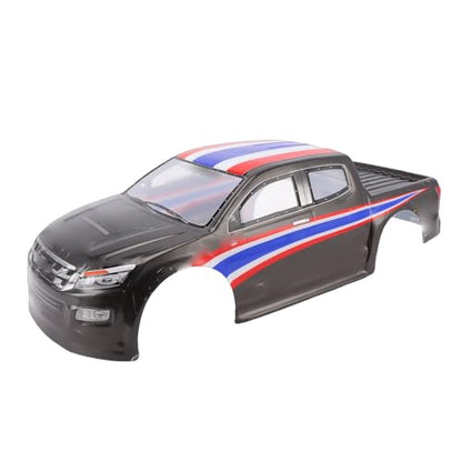 GOWENIC 1/10 Scale Clear Pattern RC Truck Body Shell Fit for 26cm Wheelbase PVC Material for Enhanced Protection of RC Car Components (Black) - color: Black