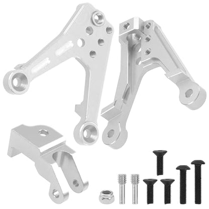 ShareGoo 4PCS Aluminum Front Rear Shock Tower Shock Hoops Bracket Mount Compatible with Axial SCX10 II 90046 90047 1/10 Scale Crawler Upgrade Part (Silver) - color: Silver