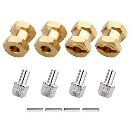 Brass 12mm Wheel Spacer Wheel Hubs Extension Drive Adapter for Axial SCX10 & SCX10 II 1/10 RC Crawler (15mm) - size: 15mm