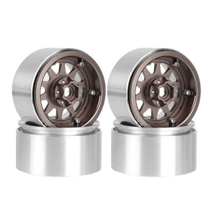 Aluminum 2.2" Beadlock Wheel Offset -10mm Metal Rims for SCX10 RR10 TRX4 VS4-10 Gen8 1/10 RC Crawler Car Upgrade Parts (10-Spoke, Bronze) - color: 10-spoke, Bronze