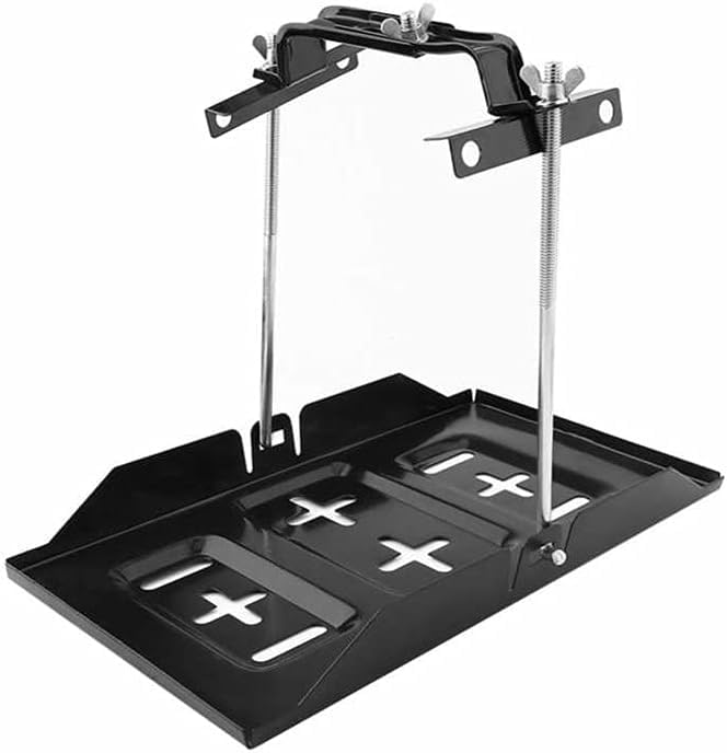 THEPRO Battery Hold Down Tray Kit, Corrosion-Resistant Steel Storage Battery Holder Adjustable Bracket Clamp for Car, Boat, Marine (7.48'' Bolt with 11'' Battery Tray) - size: 7.48'' Bolt with 11'' Battery Tray