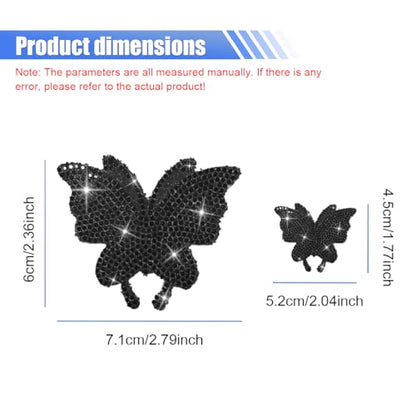 Craedli 8PCS Bling Butterfly Sticker Car Decals, Crystal Rhinestone Butterfly Decal with Self-Adhesive Backing for Women, Glitter Diamond Car Body Bumper Sticker for Window Laptop Luggage (Black) - color: Black
