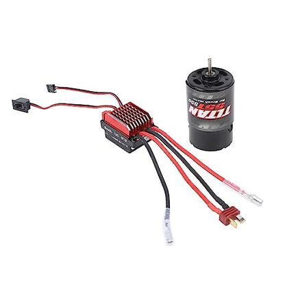 RC Car 550 Motor 60A ESC Brushless Combo, Stable Performance Sensorless for 1 10 Scale Short Truck and Crawler RC, Copper Winding Efficient Cooling Aluminum Shell