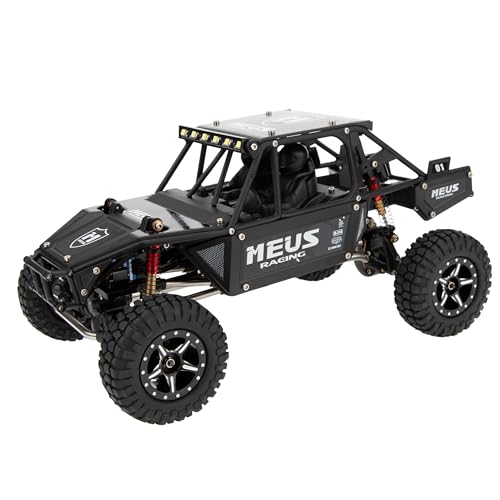 MEUS RACING Mantis24 Body with Roll Cage for Axial 1/24 SCX24 RC Crawler (Black) - color: Black