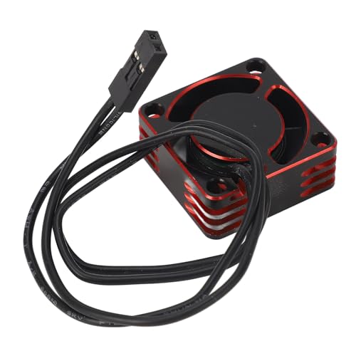 Uxsiya Brushless Motor ESC Cooling Fan, High Speed Dissipation 25x25mm Aluminium Alloy RC Electric Motor Cooling Fan Solid Construction Universal Fit for RC Car (Red)
