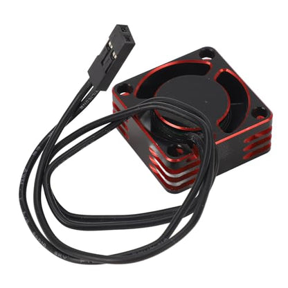 Uxsiya Brushless Motor ESC Cooling Fan, High Speed Dissipation 25x25mm Aluminium Alloy RC Electric Motor Cooling Fan Solid Construction Universal Fit for RC Car (Red)