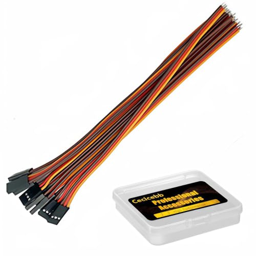 10 Pieces 3-Pin Servo Extension Cable Servo Extension Cord RC Wire Cable Connectors Compatible with RC JR Car Airplanes Drone