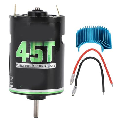 Dioche Brushed Electric Motor 540 Brushed Motor with Blue Heatsink for 1/10 RC Climbing Car Off Road Vehicle Racing Car 45T (45T) - size: 45T