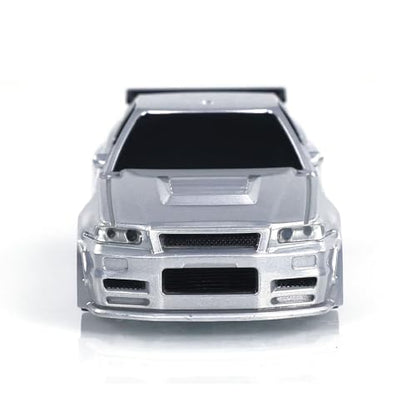 TOUCAN RC HOBBY Remote Control Race Car 1/43 RTR with Gyro RC Drift Car 4WD Traffic Cones for Indoor Outdoor (Silver) - color: Silver
