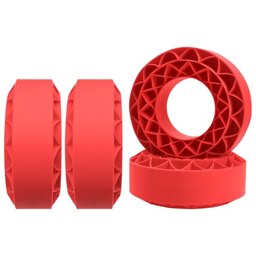 4Pack ShareGoo Silicone Rubber 1.9 RC Crawler Tire Foam Insert 108x42mm Compatible with Axial SCX10 90046 Traxxas TRX4 Redcat Gen7 Gen8 1/10 RC Crawler 1.9" Wheel Tires (Red) - color: Red