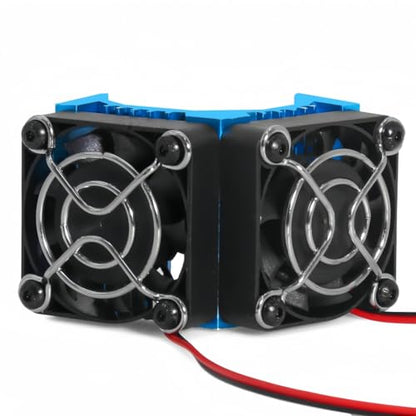 Dual 40mm RC Motor Cooling Fan 40-42mm Compatible with 1/7 1/8 Arrma Traxxas RC Car Fit 4068 4074 4082 4268 4274 Motors (Blue) - color: Blue