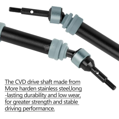 #45 Steel RC Drive Shaft Axles Upgrades Part for 1/10 Slash&rustler&Stampede 4WD 4X4(VXL),Harden Front Rear CVD Driveshafts Hops up,Black witrh Titanium(4PCS) - color: Black Witrh Titanium(4pcs)