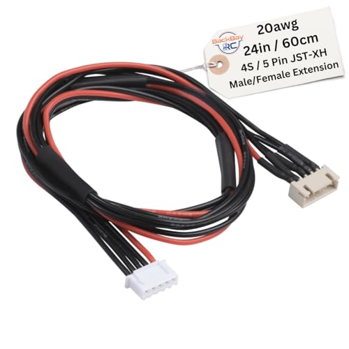 BackBayRC - 4S JST-XH Balance Extensions - 60cm 20awg (100 Strand) Wire - Flexible Silicone Insulation - 2.54mm / 0.1" Pin Spacing - style: 4S_60CM_JST-XH