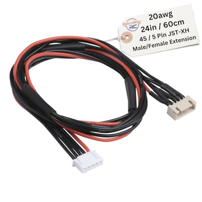 BackBayRC - 4S JST-XH Balance Extensions - 60cm 20awg (100 Strand) Wire - Flexible Silicone Insulation - 2.54mm / 0.1" Pin Spacing - style: 4S_60CM_JST-XH