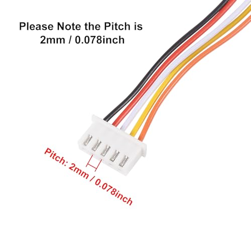 Alinan 20pcs JST-XH2.54mm 5 Pin Connector Kit, Included 10pcs Mini 5 Pin 26AWG Female Connector Plug with 200mm Cable Wire and 10pcs Micro 5Pin Male Connector Plug - color: 5Pin 26AWG 200mm Cable