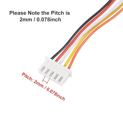 Alinan 20pcs JST-XH2.54mm 5 Pin Connector Kit, Included 10pcs Mini 5 Pin 26AWG Female Connector Plug with 200mm Cable Wire and 10pcs Micro 5Pin Male Connector Plug - color: 5Pin 26AWG 200mm Cable