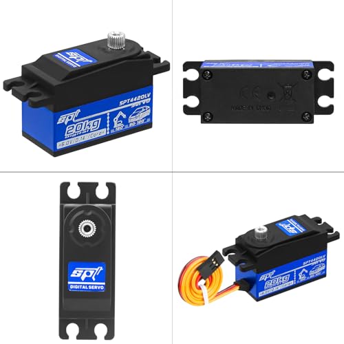 2PCS 20kg Low Profile Servo RC Digital Servo High Torque Full Metal Gear & Steering Arm for 1/10 RC Car - size: 20KG Low Profile Servo-2PCS