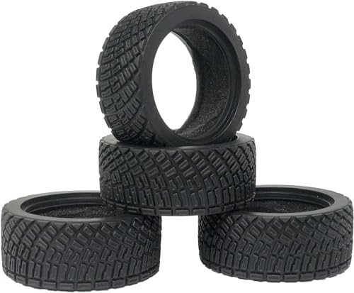 4PCS 65mm RC Rally Car Rubber Tires and 6-Spokes Wheel Rims 12mm Hex Compatible with 1/10 RC On-Road Rally Racing Car for HSP Tamiya Sakura HPI WR8 HSP TT02 WLtoys RC Parts (Gold) - color: Gold