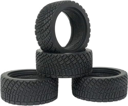 4PCS 65mm RC Rally Car Rubber Tires and 6-Spokes Wheel Rims 12mm Hex Compatible with 1/10 RC On-Road Rally Racing Car for HSP Tamiya Sakura HPI WR8 HSP TT02 WLtoys RC Parts (Gold) - color: Gold