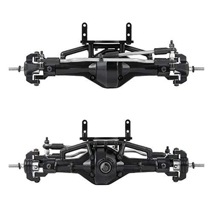 QUE-T Complete Aluminium Alloy Front Middle Rear Axle for 1/10 RC Crawler Car SCX10 90021 90027 90028 (Front Axle) - color: 1x Front Axle