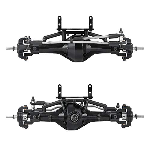 QUE-T Complete Aluminium Alloy Front Middle Rear Axle for 1/10 RC Crawler Car SCX10 90021 90027 90028 (Front Axle) - color: 1x Front Axle